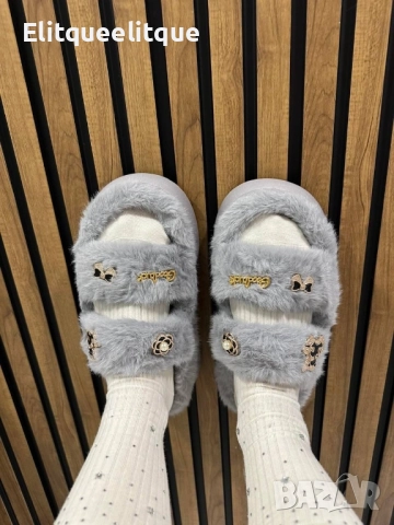 дамски пухени пантофи , снимка 2 - Пантофи - 52416009