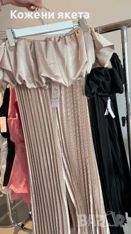 Налични сатенени комплекти от две части дълъг панталон с висока талия, снимка 4 - Комплекти - 49923908