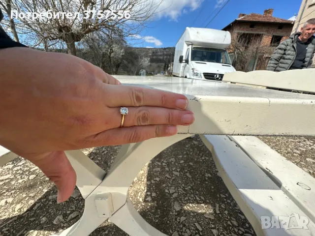 Масивни градински маси с пейки, снимка 1