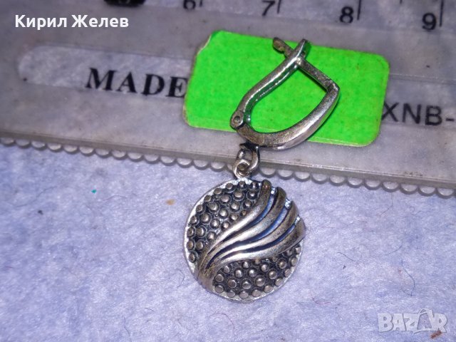 СТИЛНО АРТ ОРНАМЕНТИРАНА АНГЛИЙСКА ОБЕЦА СРЕБРО 925 БИЖУТЕРСКА РЪЧНА ИЗРАБОТКА 38246, снимка 2 - Обеци - 40940790