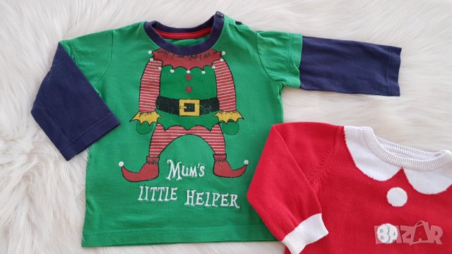 Коледни пуловери за бебе 3-6-9 месеца, снимка 3 - Бебешки блузки - 34623947