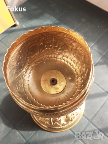 Бокал потир религиозна чаша позлата, снимка 5 - Антикварни и старинни предмети - 53286051