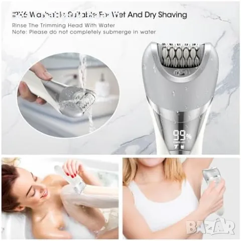 Нова Електрическа Бръсначка за Жени 7 в 1 уред USB Епилатор Тример IPX6 , снимка 4 - Други - 49699791