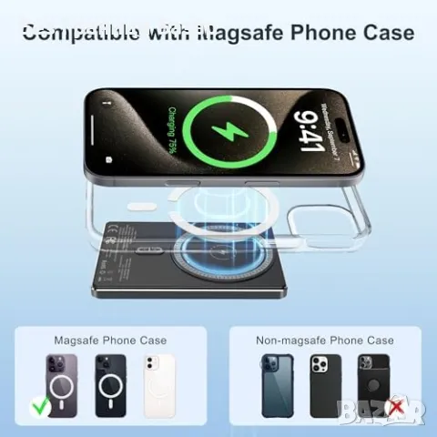 Нова Магнитна външна батерия 5000mAh MagSafe PD 20W бързо зареждане, снимка 6 - Друга електроника - 49278673