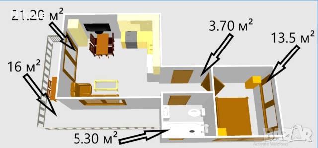 Продава добре обзаведен двустаен апартамент в Паралия Офриниу, Гърция, снимка 16 - Апартаменти - 50312798
