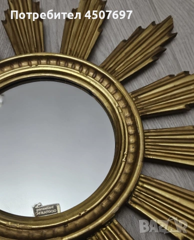 френско позлатено огледало 1950г., снимка 2 - Други ценни предмети - 53035696