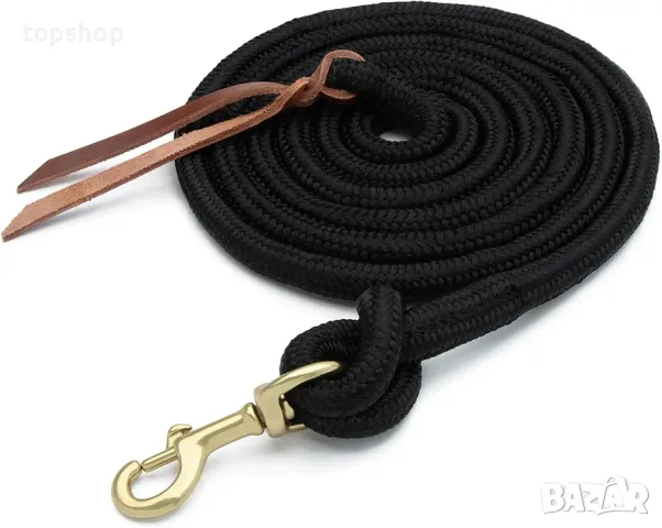 Чисто Ново Каубойско въже / повод за коне Weaver Equine Poly Cowboy Lead (3 м) | Месинг   