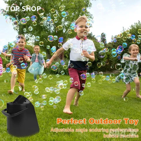 Електрическа машина за мехурчета, регулиране на 90°, с батерии (черна), снимка 5 - Фигурки - 49944956