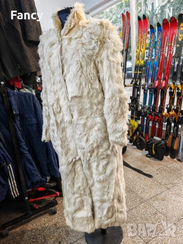 Дълго дамско палто естествен косъм, снимка 3 - Палта, манта - 51930647