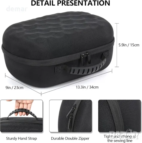 CBDYWVR Твърд калъф за носене за Meta Quest 3s/3, с протектор на обектива, черен, снимка 7 - Друга електроника - 49673005