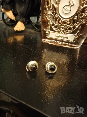 Сребърни  обеци с оникс .сбх