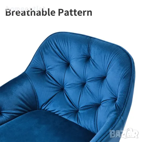 Висококачествени трапезни столове тип кресло - комплект от 2бр C-U-DC-0085BU, снимка 2 - Столове - 49081806