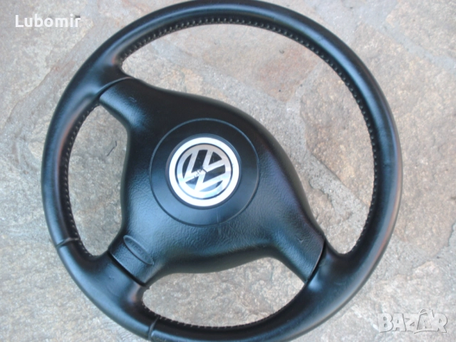 Трилъчев волан, кожен за Голф 4,Бора,Пасат 4,5,Сеат,Шкода..., снимка 4 - Части - 52655769