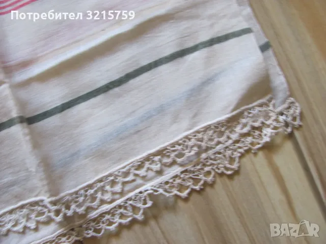 19в. кърпа, месал, ръчно тъкан кенар , дантела, 96х36см./2бр, снимка 3 - Антикварни и старинни предмети - 50421297