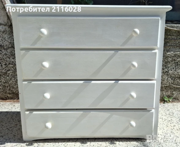 Бял винтидж скрин/шкаф (масив, иглолистно дърво) , снимка 1