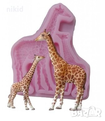 Малък Голям жираф силиконов молд форма фондан гипс шоколад декор украса, снимка 2 - Форми - 41609834