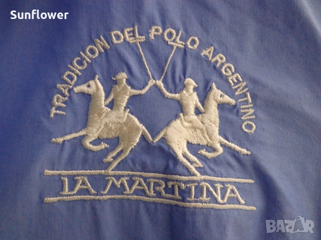 Дамска вталена синя риза La Martina, размер S, снимка 2 - Ризи - 52090593