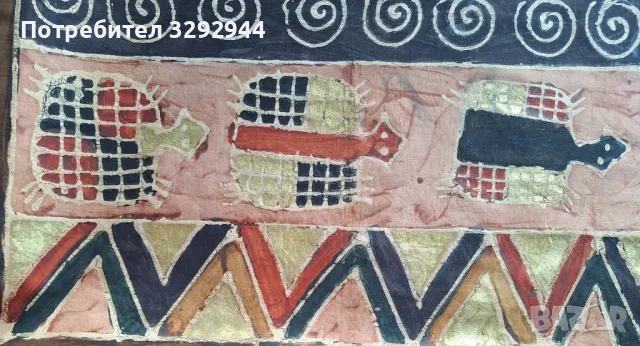 Африканска картина върху платно, снимка 4 - Картини - 47452892