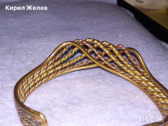 СТАРА АЖУРНА РЕГУЛИРУЕМА МЕДНО - БРОНЗОВА МАЙСТОРСКИ РЪЧНО ИЗРАБОТЕНА ГРИВНА 10388, снимка 3 - Антикварни и старинни предмети - 41281250