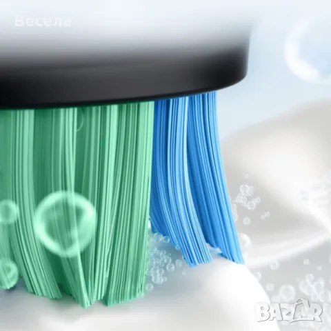 Комплект от 2 броя електрическа звукова четка Toothie X 2в1 с 6 накрайника и зарядна база, снимка 4 - Други - 55969545