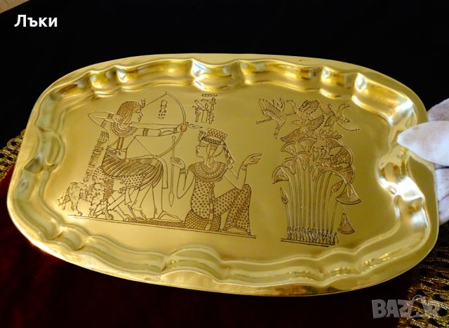 Поднос,плато,пано с ловна картина Египет. , снимка 4 - Антикварни и старинни предмети - 35997741