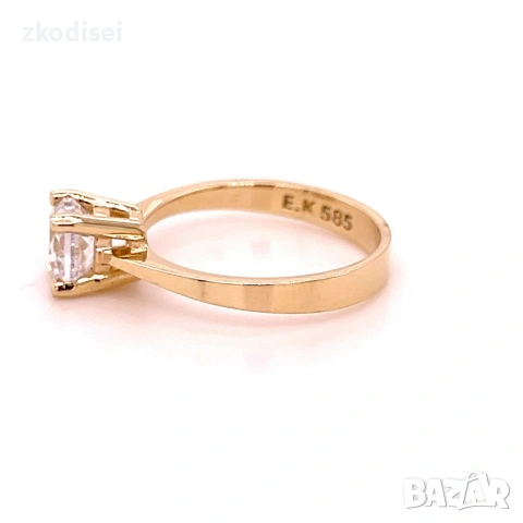 Златен дамски пръстен 3,23гр. размер:54 14кр. проба:585 модел:36339-3, снимка 3 - Пръстени - 53198130