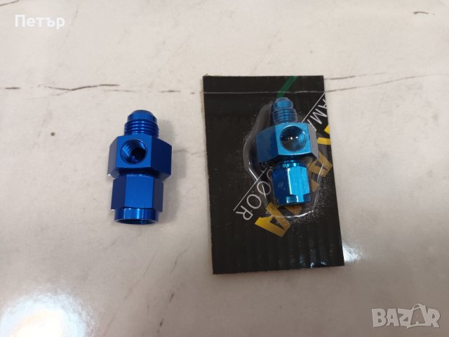 Преходник, манометър, нипел, фитинг 4AN и 6AN с изход за монтаж на манометър