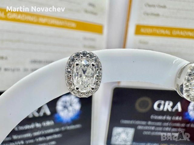 Сребърни обеци с мойсанит (Диамант) 0.5 карата, снимка 4 - Обеци - 52933479