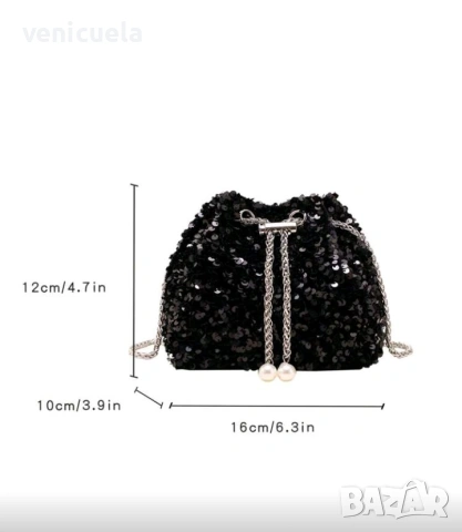 НОВА чанта с пайети , снимка 3 - Чанти - 53477058