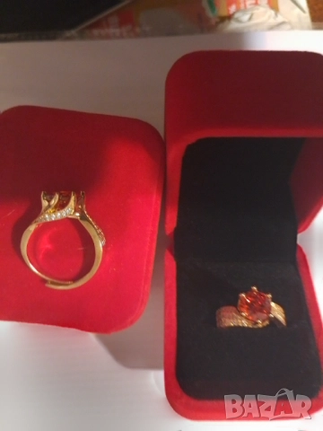 Пръстен 18 к. с червен рубин с цирконий,  , снимка 3 - Пръстени - 52220204