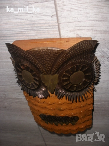 Касичка-Бухал-дърво и кожа, снимка 5 - Колекции - 52567582