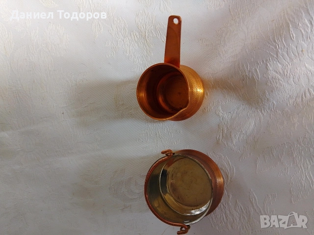 Старо Медно Котле ,Джезве и Свещник, снимка 4 - Декорация за дома - 35825165