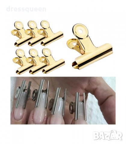 3179 Комплект 6 бр. метални щипки за С-извивка на ноктопластика, снимка 2 - Продукти за маникюр - 34236662