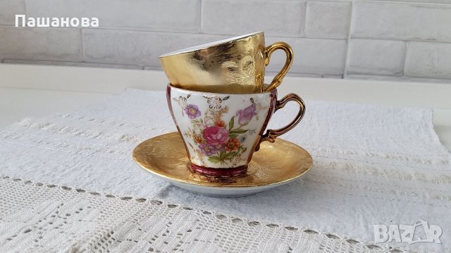 Две чашки за кафе с една чинийка, снимка 4 - Чаши - 35687318