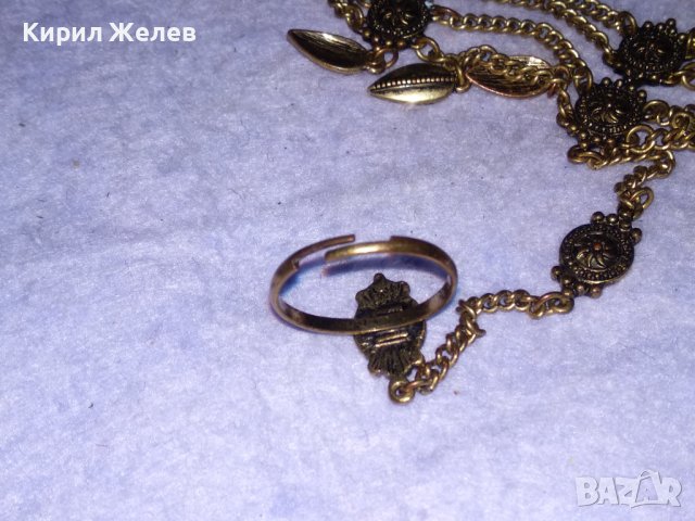 БРОНЗИРАН ОСМАНСКИ ЕТНОГРАФСКИ СТИЛ ОРНАМЕНТИРАН НАКИТ за РЪКА - ГРИВНА с ПРЪСТЕН 28676, снимка 8 - Гривни - 41395818