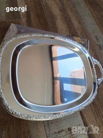 иноксово плато WMF 8/2, снимка 2 - Прибори за хранене, готвене и сервиране - 51765011