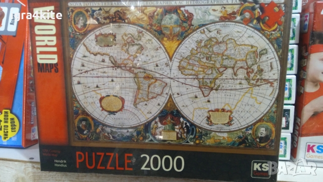 Пъзел 2000 части 17th Century World Map Puzzle , снимка 5 - Игри и пъзели - 36093297