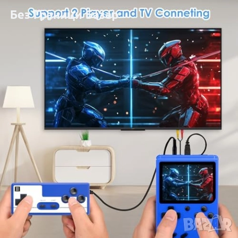 Нова Ретро портативна игрова конзола 520 игри LCD екран синя за деца, снимка 4 - Други игри и конзоли - 52119610