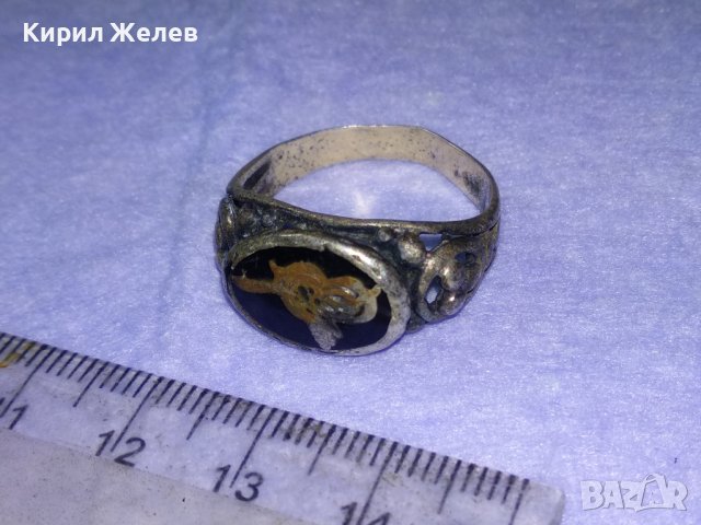 СТАРИНЕН ЕМАЙЛИРАН ОСМАНСКИ СРЕБЪРЕН ПРЪСТЕН СРЕБРО 925 със СУЛТАНСКА ТУГРА РЪЧНА ИЗРАБОТКА 40619, снимка 8 - Антикварни и старинни предмети - 42614275