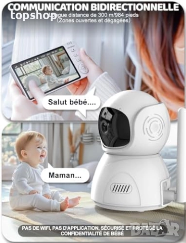 Нов OBVHNUA Бебефон 5 инча 720P IPS HD  цифрово увеличение двупосочен аудио VOX режим нощно виждане , снимка 7 - Бебефони - 52921890