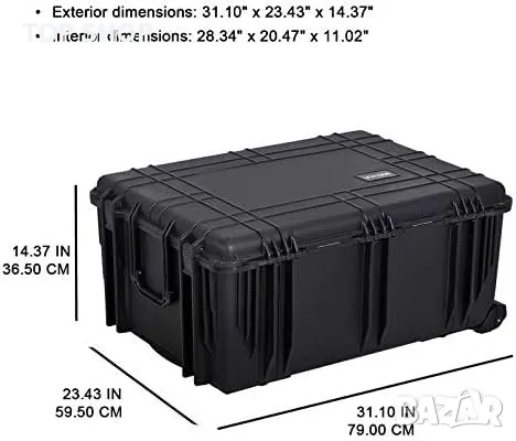 Нов Здрав Водонепроницаем Куфар с Дръжка за Пътуване Черен 31 инча за техника Електроника, снимка 2 - Други стоки за дома - 49956908