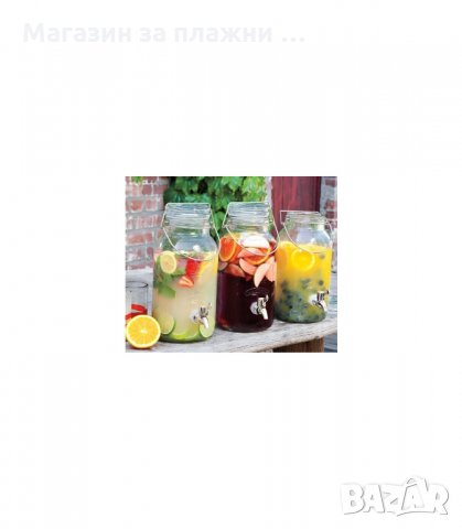 Стъклен ретро буркан за напитки с канелка 2 л. - код 2 литра, снимка 5 - Други - 34240279