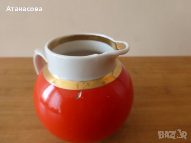 Руска порцеланова каничка за мляко латиера Дулево 1980 г, снимка 3 - Аксесоари за кухня - 41739044