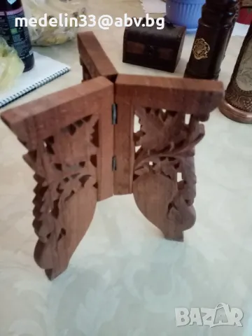 Дърворезба стара дъб сгъваема поставка за блюда, вази, украса и др. , снимка 2 - Антикварни и старинни предмети - 49136691