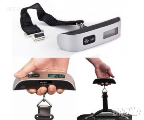 Ръчен кантар за багаж до 50 кг с LCD дисплей и термометър