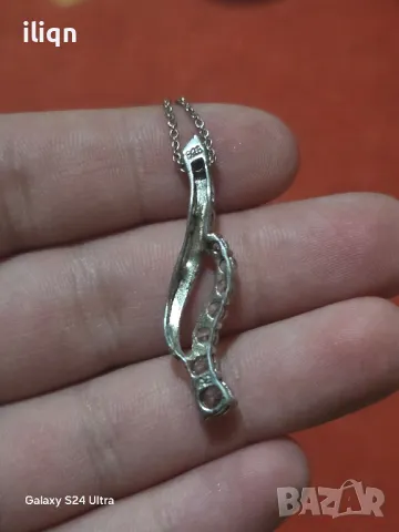 Сребърен синджир с висулка. 46см. Цена 24,99лв. За Севлиево безплатна доставка. Разгледайте , снимка 3 - Колиета, медальони, синджири - 50405919