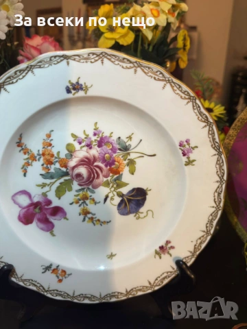 Meissen Germany  забележително плато с производство от 19 век Код P1944, снимка 6 - Други ценни предмети - 53731978