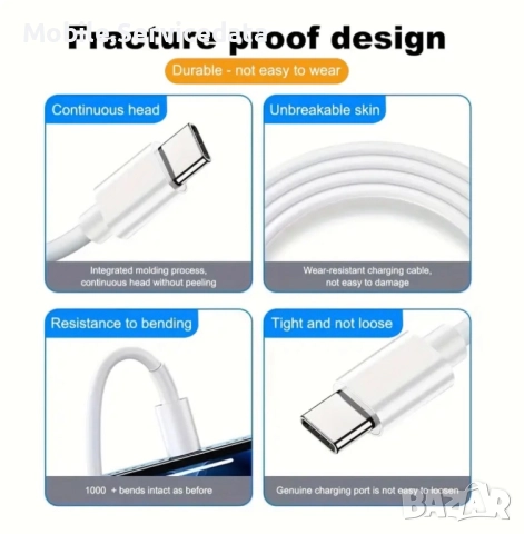 Оригинален Samsung USB Type C кабел за зареждане със скорост до 3A, снимка 3 - Оригинални зарядни - 52166467