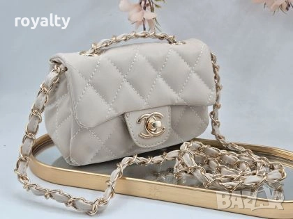 Ch🅰️nel Нова Сива Кожена Дамска Чанта 