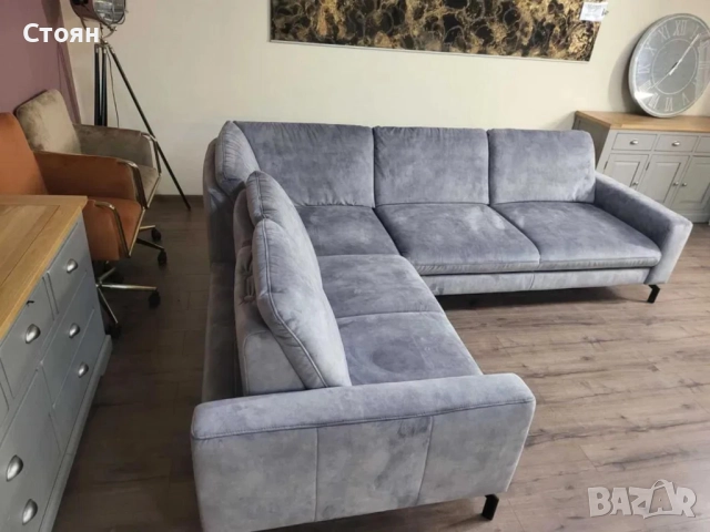 ПРОМОЦИЯ!!! Сив ъглов диван от плат с функция сън MM-ZE1126, снимка 6 - Дивани и мека мебел - 52826867